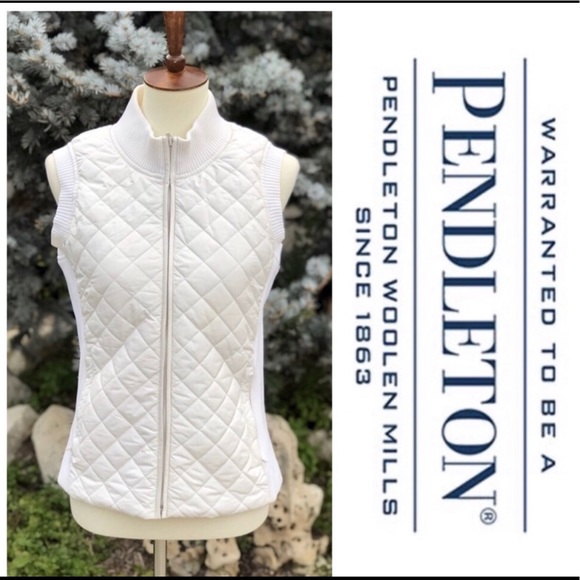 Pendleton Jackets & Blazers - Pendleton sz S quilt stitch puff vest ivory
